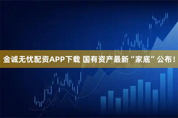 金诚无忧配资APP下载 国有资产最新“家底”公布！